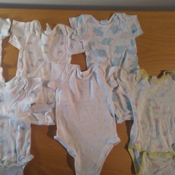 Vintage 90s Gerber Baby Onesies Lot (6) Dots Cars Bears Animals - Picture 2 of 8